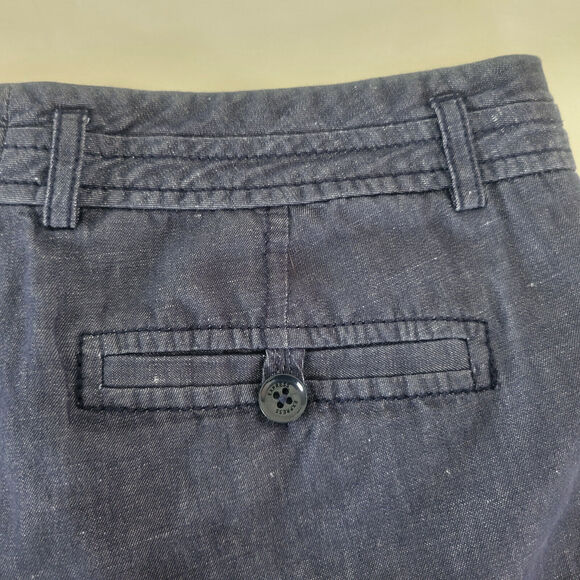 Express Design Studio Shorts Womens 4‎ Blue Cotton Linen Blend Mid Rise - Picture 12 of 13